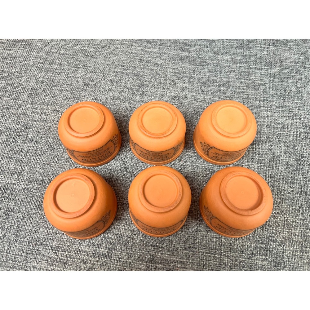 Henry‎ Watson Pottery Original Egg Cup Set of 6 Terracotta Made in England - Picture 5 of 6